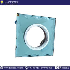 Spot encastrable glass carré gris vert 95mm - 1