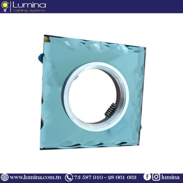 Spot encastrable glass carré gris vert 95mm - 1