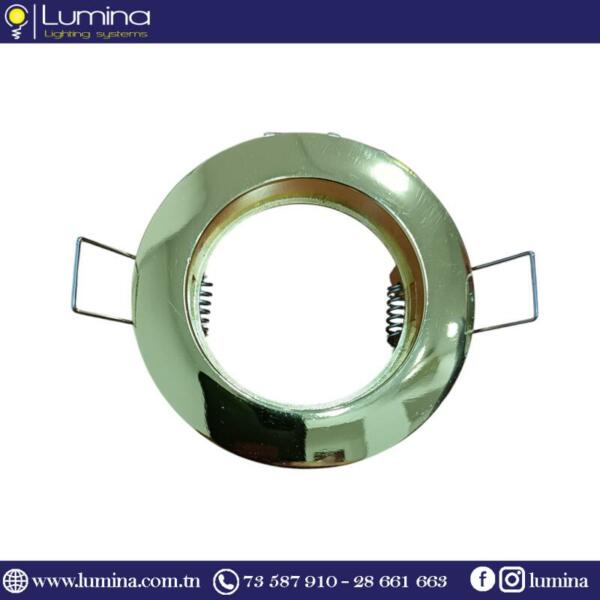 BNC17-20 (Avec Cadre) Spot encastrable aluminium rond doré - 1