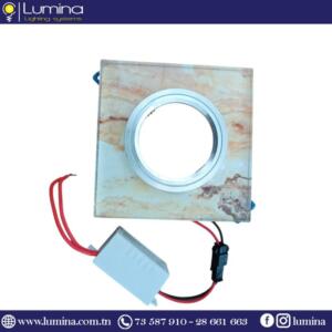 Spot encastrable glass carré en verre finition marbrée - 1