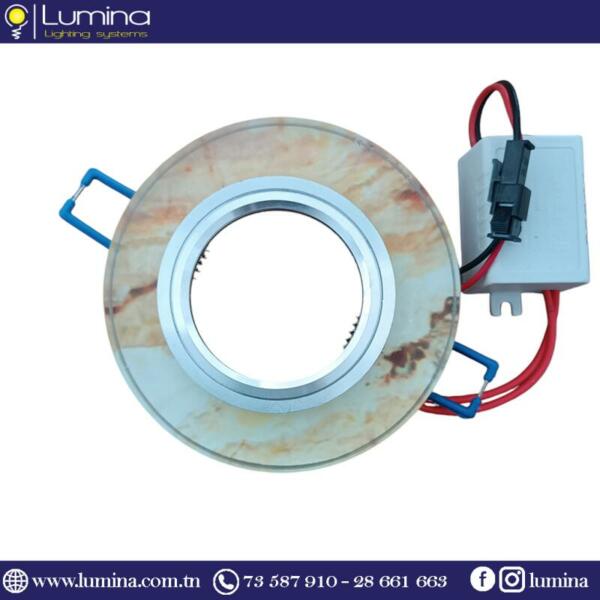 Spot encastrable marbré rond 90mm fixe pour intérieur - 1