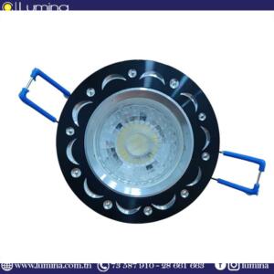 spot encastrable aluminium rond noir 80mm fixe - 1