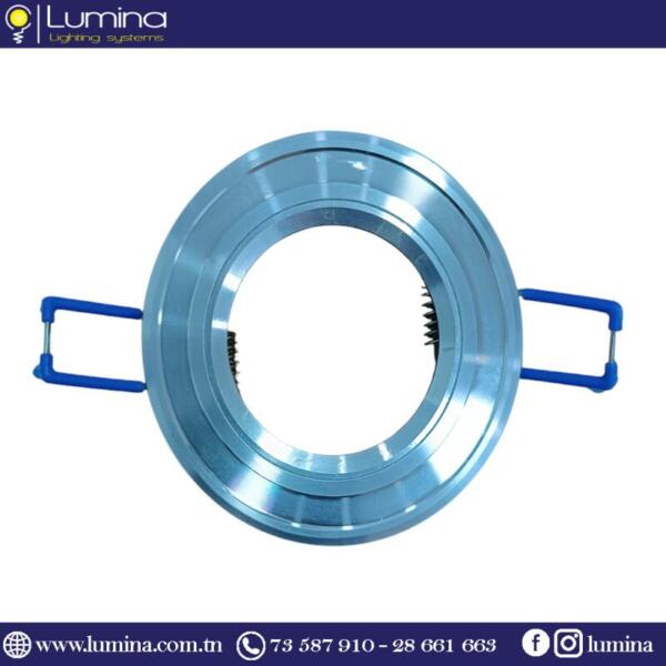 Spot encastrable aluminium rond argenté pour plafond - 1