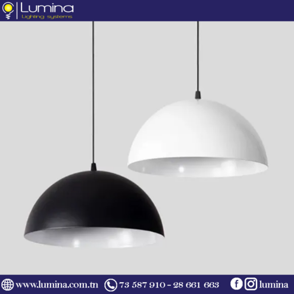 Suspension métallique noire de 30 cm pour éclairage moderne - 1