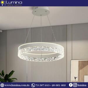 Lustre led rond blanc de 50cm JH118WH - 1