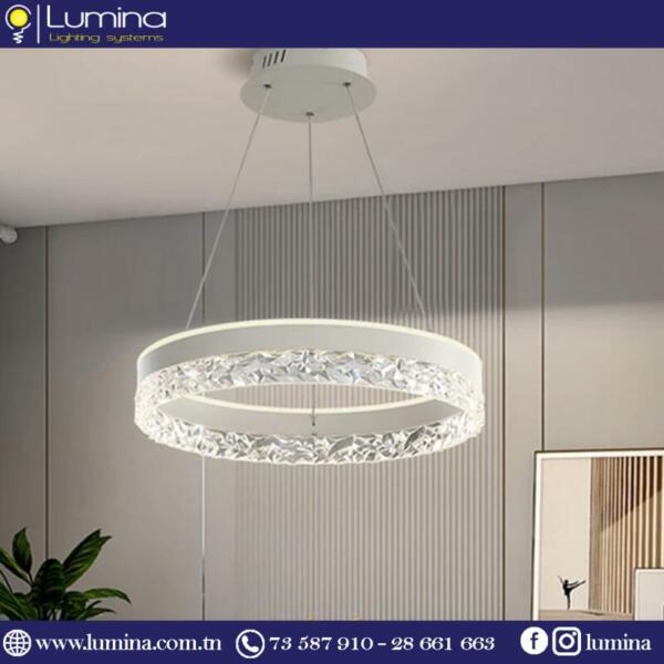Lustre led rond blanc de 50cm JH118WH - 1