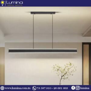 Lustre led linéaire noir moderne 120cm - 1