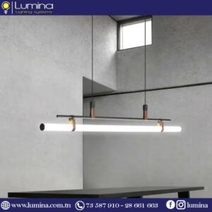 Lustre led linéaire noir 120cm au design moderne - 1