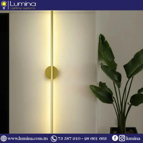 KQ01G-60CM (Avec Cadre) Applique murale led dorée design moderne pour intérieur - 1