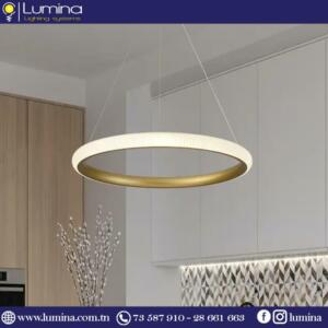 Lustre LED doré anneau moderne 40cm - 1