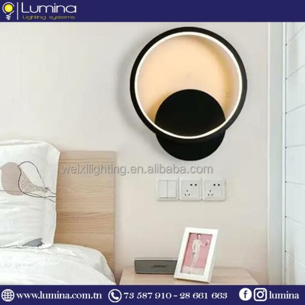 Applique murale led moderne noir LPH407B en cuivre poli - 1