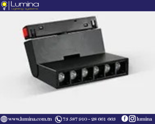 Éclairage magnétique folder COB 18W noir 4000K pour rail 48V