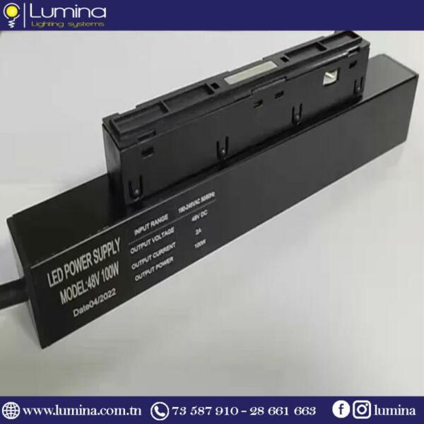 Transformateur magnétique apparent noir 200W 48V pour rail LED - 1