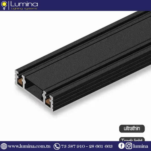 Rail magnétique led noir apparent de 2 mètres 48V - 1