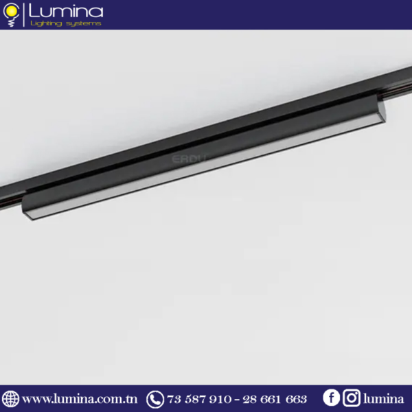 Eclairage magnétique apparent noir 24w rail 48v - 1