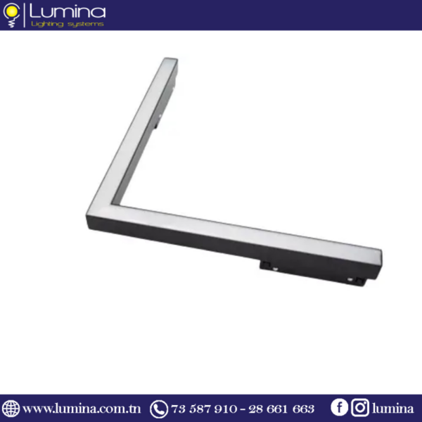 Éclairage magnétique led apparent 20w forme L noir 4000K - 1