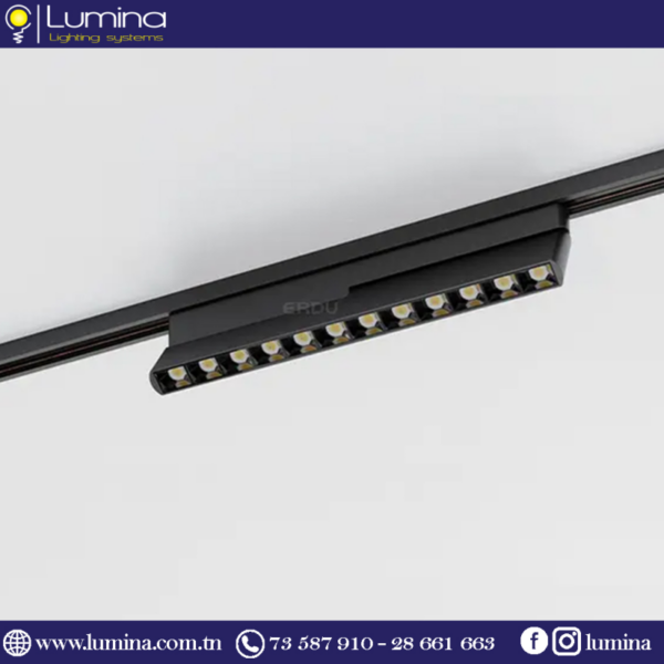 Eclairage magnétique apparent noir 24W 4000K - 1