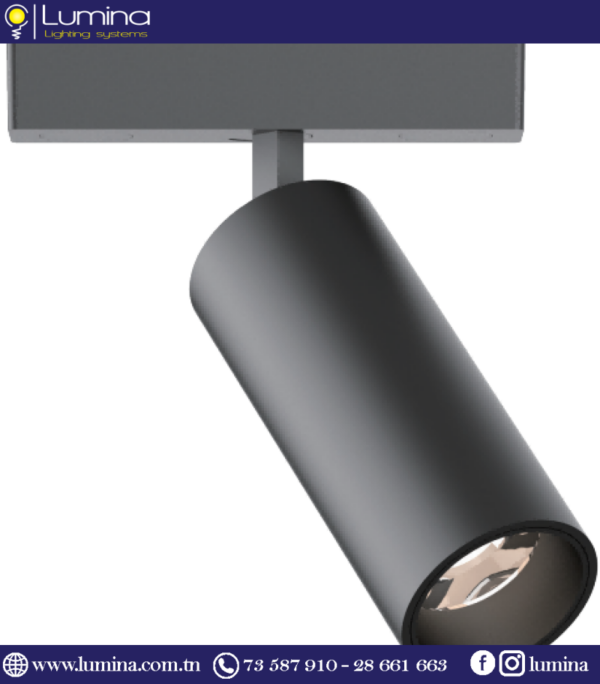 Spot sur rail magnétique 30w cylindrique pour éclairage architectural