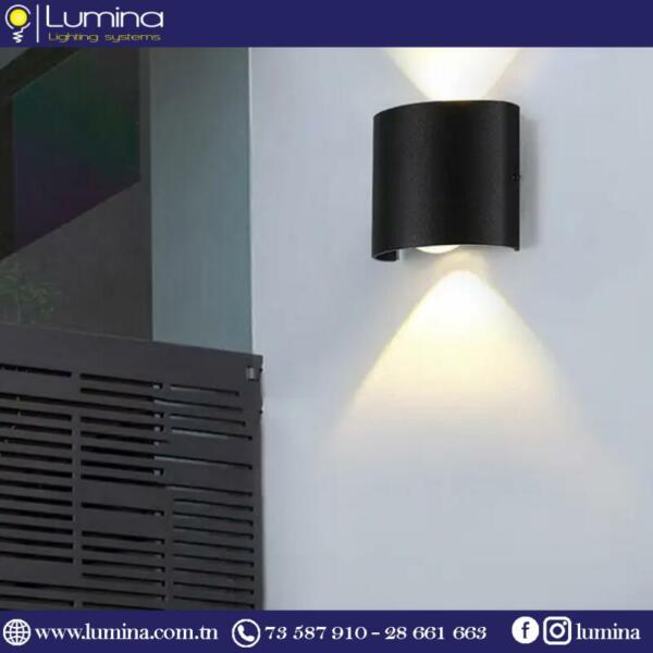 Applique murale LED noire design aluminium IP65 - 1