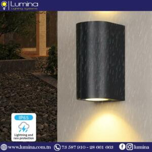 Applique mural double faisceau design moderne en aluminium noir - 1