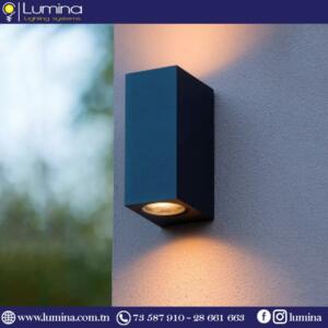 Applique mural double faisceau extérieur noir design - 1