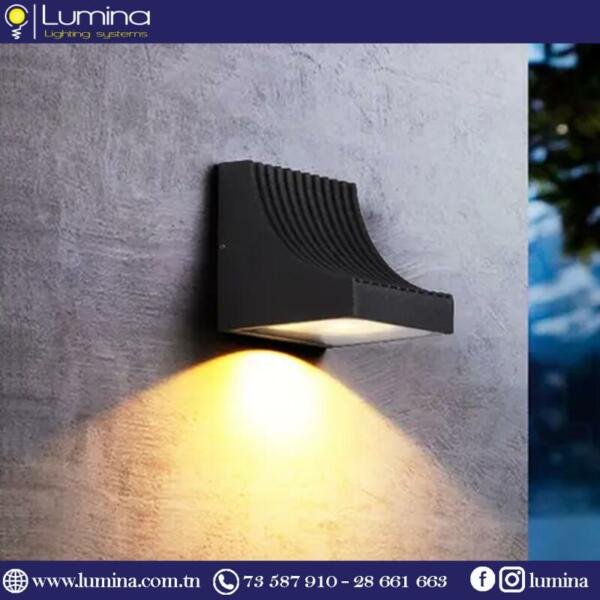 Applique murale led 5w design aluminium noir - 1