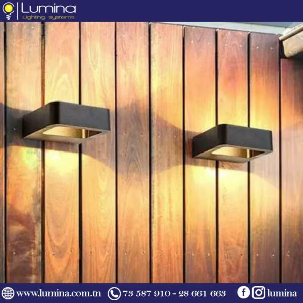 MK-F814FS (Avec Cadre) Applique murale led design noir en aluminium ip65 - 1