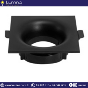 Spot encastrable carré noir en polycarbonate 85mm - 1