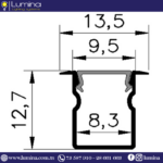 Profilé encastrable aluminium 3 mètres pour éclairage LED - 1