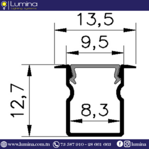 Profilé encastrable aluminium 3 mètres pour éclairage LED - 1