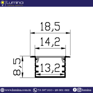 Profilé encastrable noir en aluminium pour ruban led - 1
