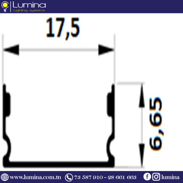 Profilé aluminium apparent noir de 3 mètres pour ruban led - 1