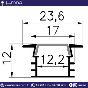 profilé encastrable aluminium noir 3 mètres pour ruban led - 1