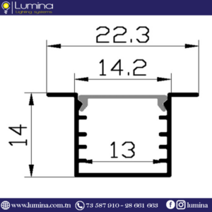 Profilé encastrable noir en aluminium pour ruban LED - 1