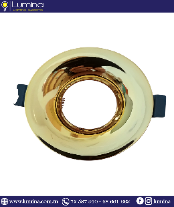 R2021-B Installation d'un spot encastrable doré fixe au plafond