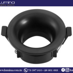 Spot encastrable noir fixe en polycarbonate