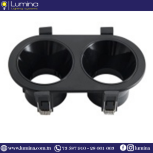 Spot encastrable double noir avec éclairage indirect - 1