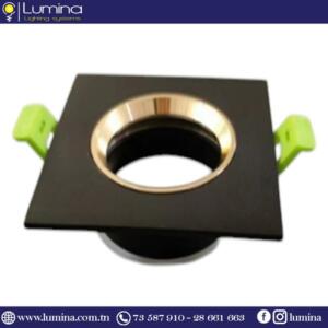 Spot encastrable carré noir et gold finition aluminium - 1