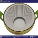 Spot encastrable aluminium rond blanc et gold pour faux-plafond - 1