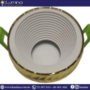 Spot encastrable aluminium rond blanc et gold pour faux-plafond - 1