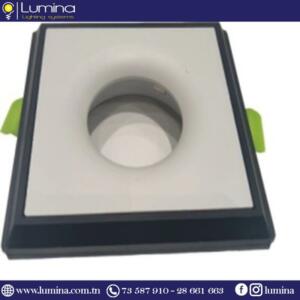 Spot encastrable aluminium carré bicolore blanc et noir mat - 1