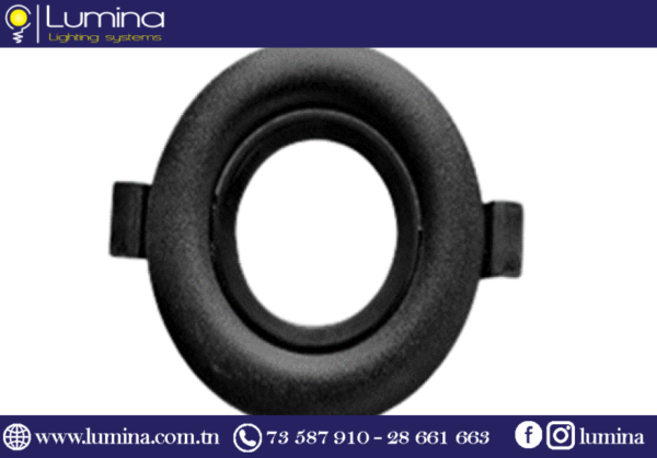 Spot rond orientable noir pour plafond