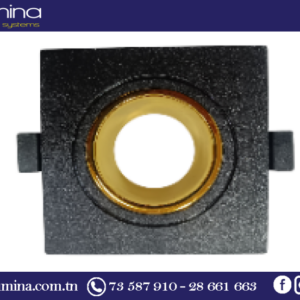 Spot encastrable noir gold carré orientable pour plafond - 1