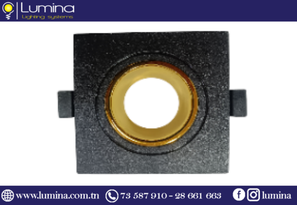 Spot encastrable noir gold carré orientable pour plafond - 1