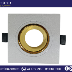 spot encastrable carré blanc gold orientable - 1