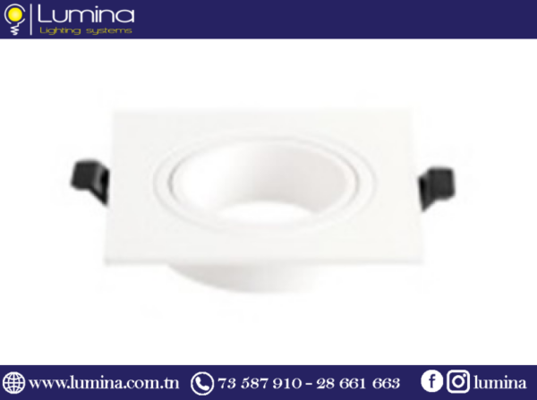 S21-01-WH Spot carré orientable blanc pour éclairage intérieur encastrable - 1