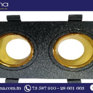 Spot encastrable double noir et gold orientable pour faux-plafond - 1