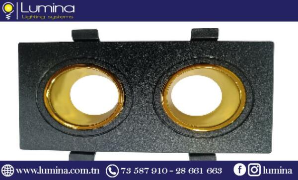 S21-02-BK/GD Spot encastrable double finition noir et or orientable - 1