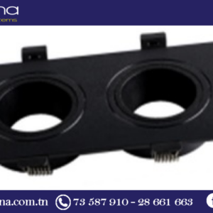 Spot encastrable double noir orientable pour faux-plafond - 1