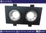 Spot encastrable noir et argent bicolore en aluminium pour plafond